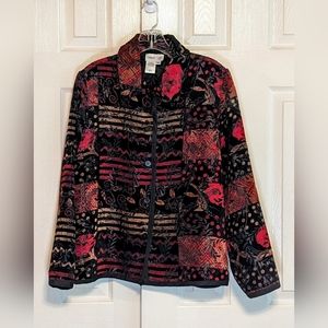 5/$25. Coldwater Creek Retro Textured Patchwork Button Down Blazer